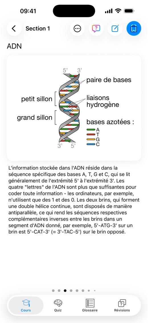 Une leçon illustrée sur l'ADN dans Codon One