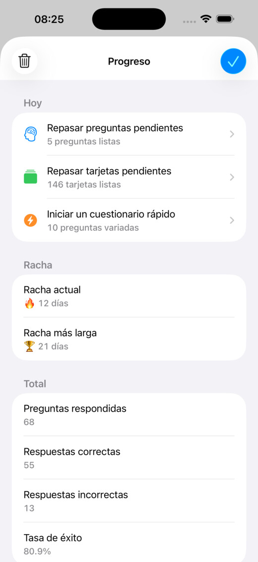 Progreso y racha