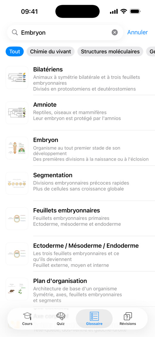 Recherche dans le glossaire