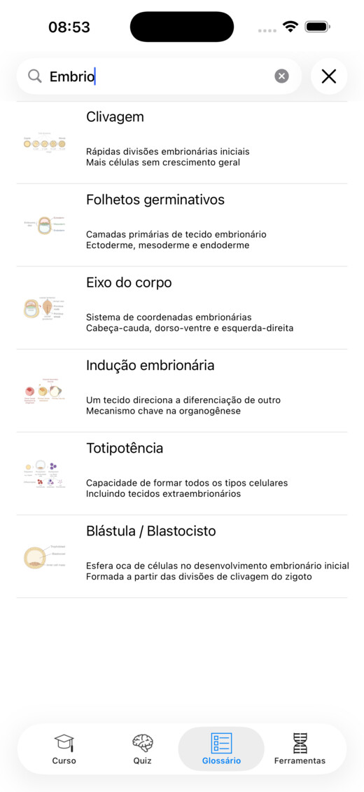 Busca no glossário