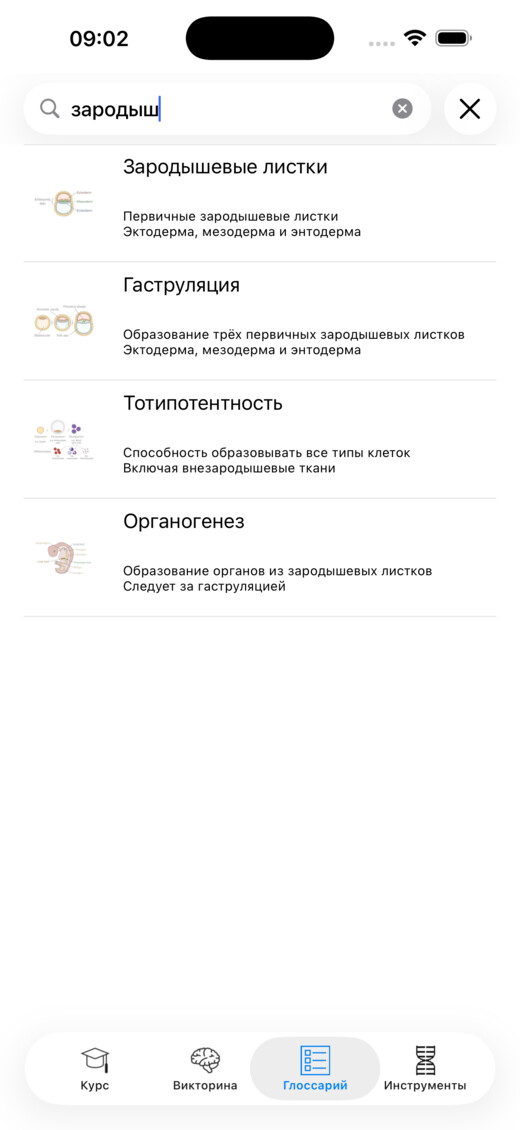 Поиск в глоссарии